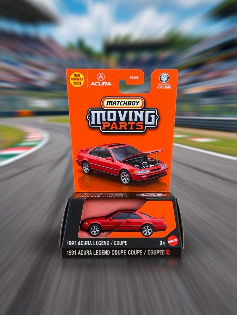 Ovi Red Matchbox Moving Parts 1991 Acura Legend Coupe Toy Car